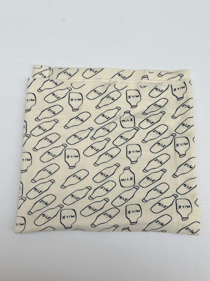 Milk Bottle Print Knit Scarf / Neck warmer