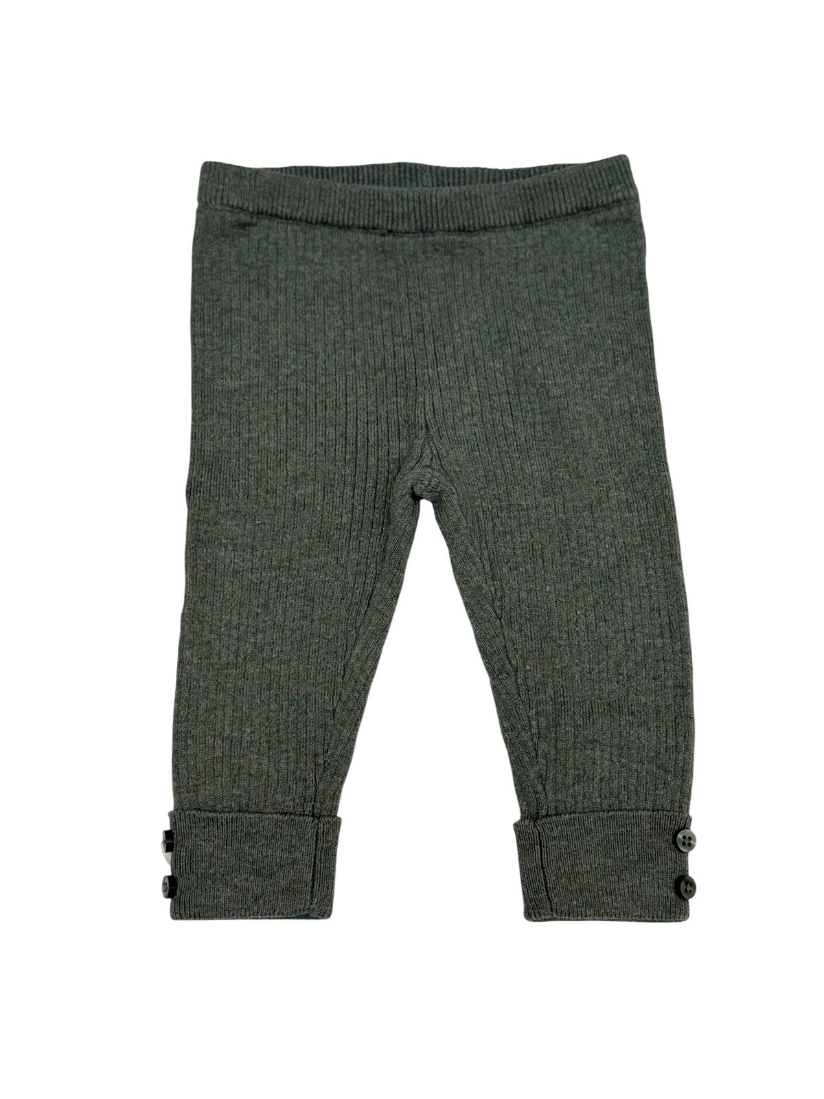 Kenzo Gray Ribbed Knit Leggings 3-6m
