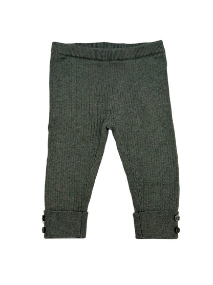 Kenzo Gray Ribbed Knit Leggings 3-6m