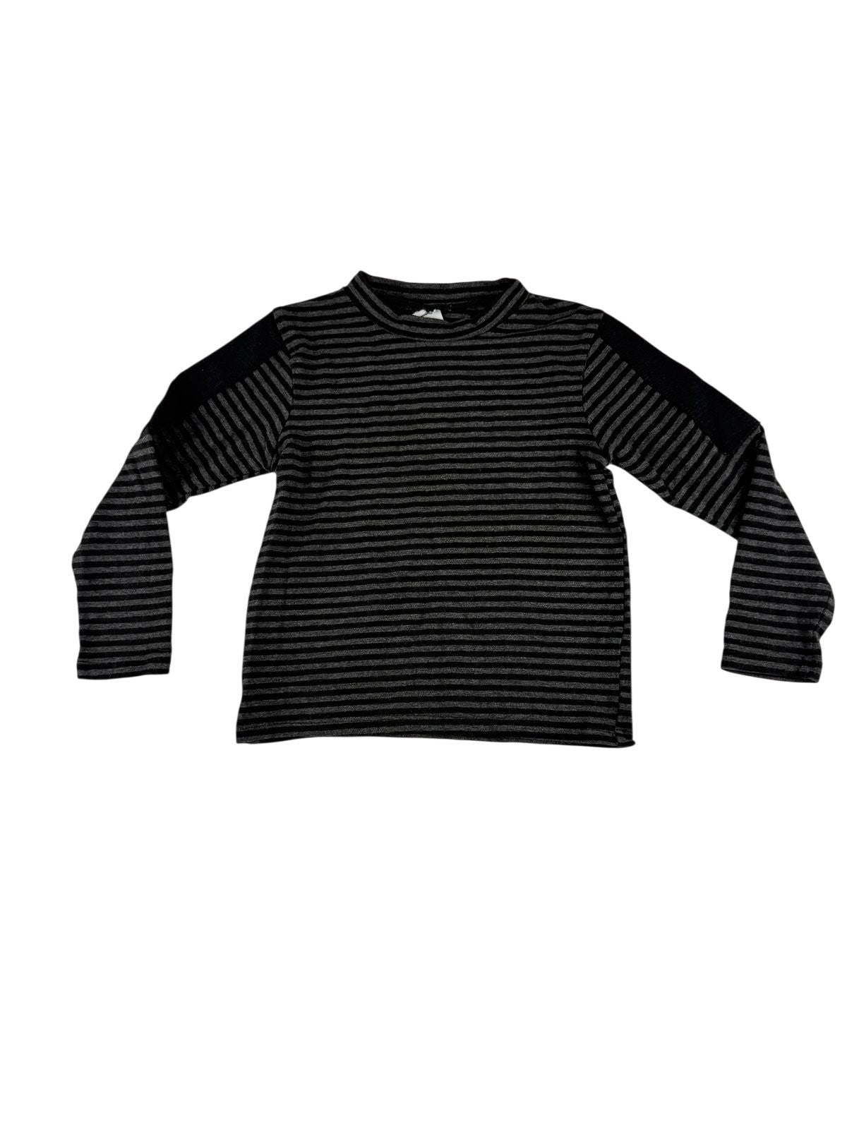 Gray Black Striped Long Sleeve Top
