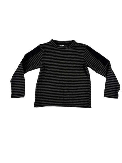 Gray Black Striped Long Sleeve Top
