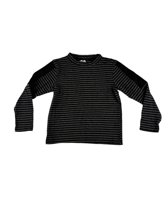Gray Black Striped Long Sleeve Top