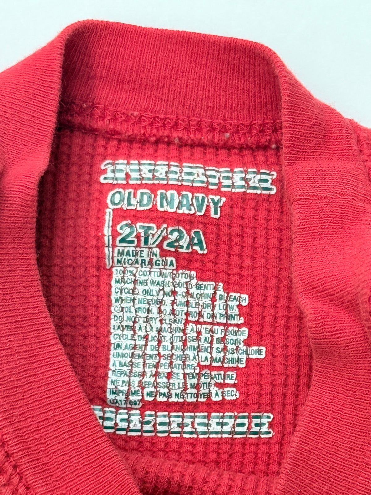 Old Navy Red Waffle Knit Thermal Top 2T