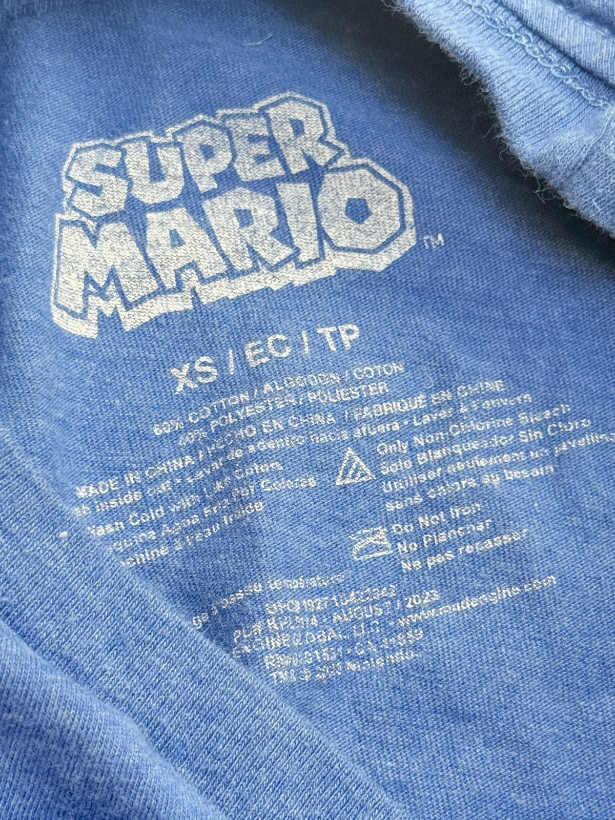 Super Mario Blue Graphic T-Shirt XS