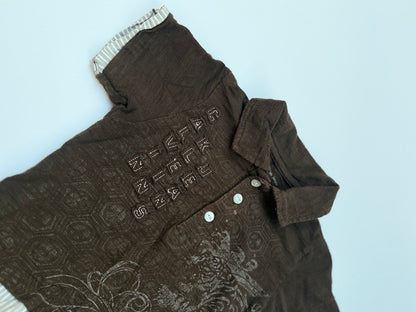 Calvin Klein Jeans Brown Embroidered Top Size 2