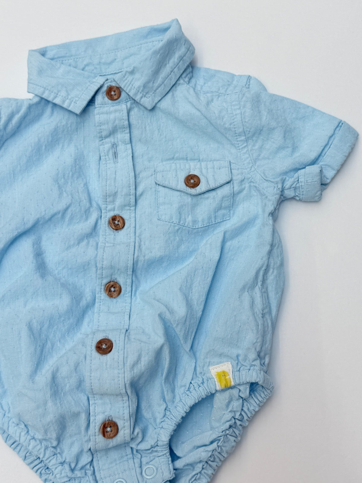 RISE Little Earthling Chambray Bodysuit 6-9M