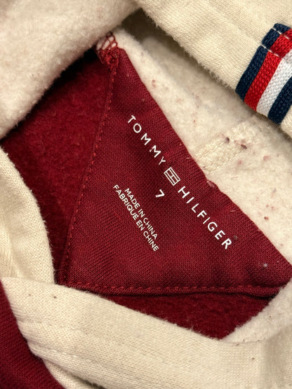 Tommy Hilfiger Maroon Two-Tone Hoodie Size 7