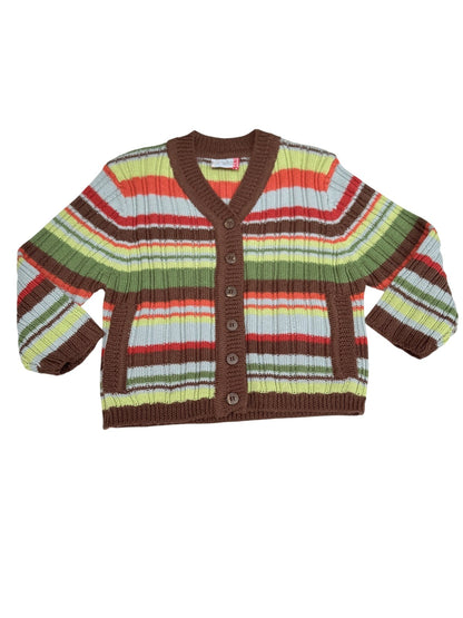 Petit Junior Striped Knit Cardigan Size 4