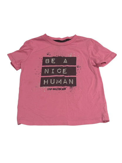 George Be A Nice Human Pink T-Shirt 4T