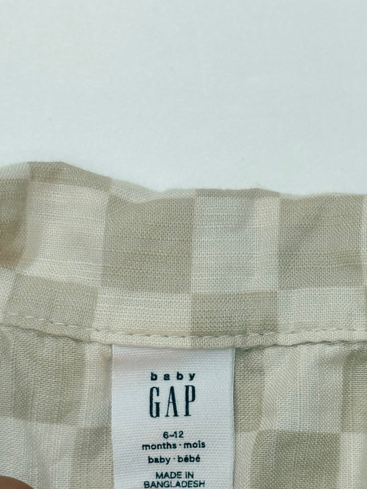 Baby Gap Checkered Shirt Shorts Set 6-12M