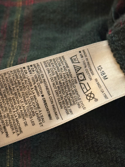 Old Navy Plaid Corduroy Shirt 12-18M