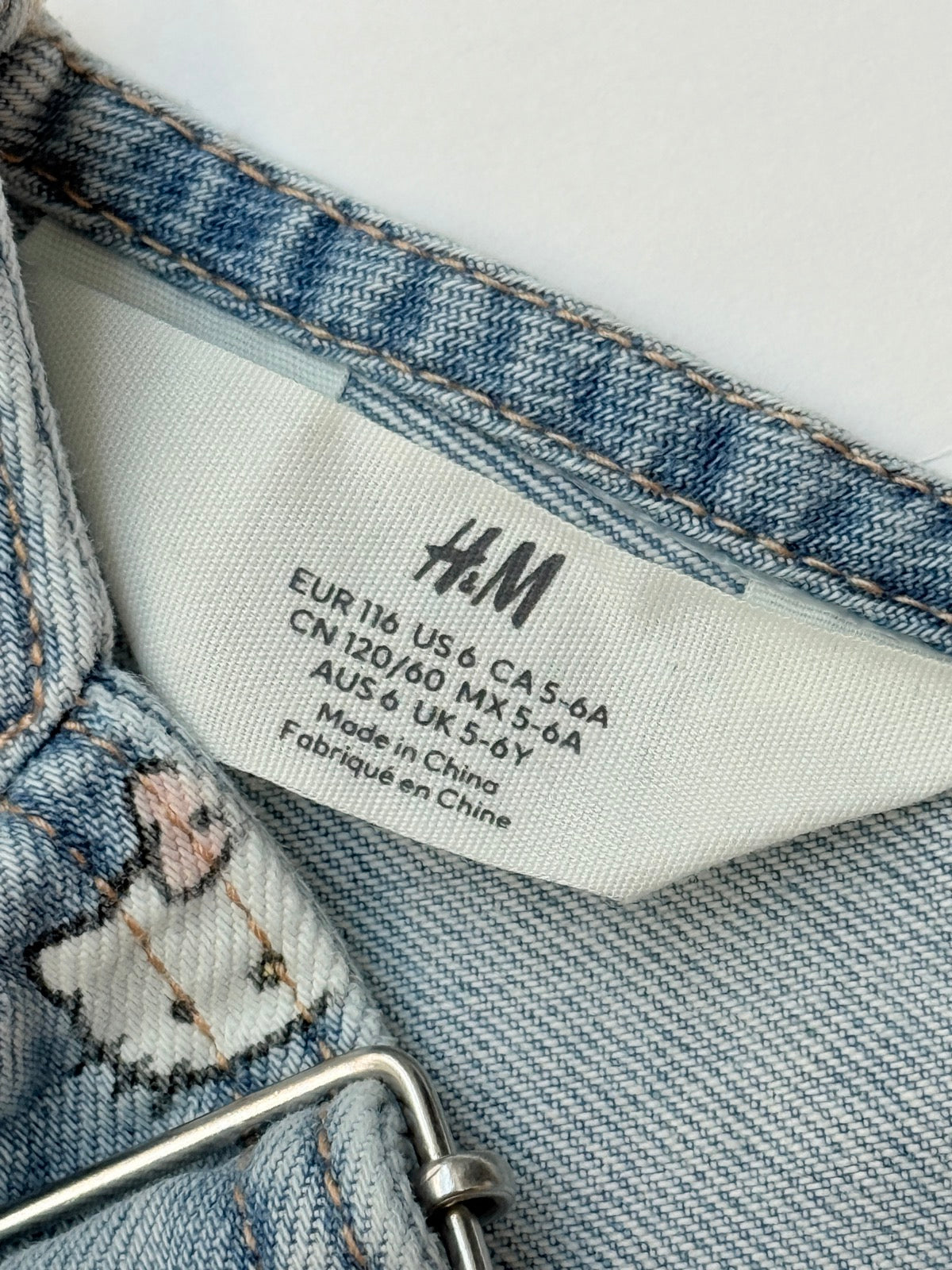 H&M Hello Kitty Denim Overall Dress 5-6Y