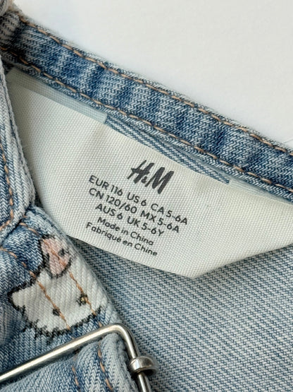 H&M Hello Kitty Denim Overall Dress 5-6Y