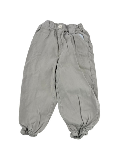 Gray Twill Elastic Cuff Pants