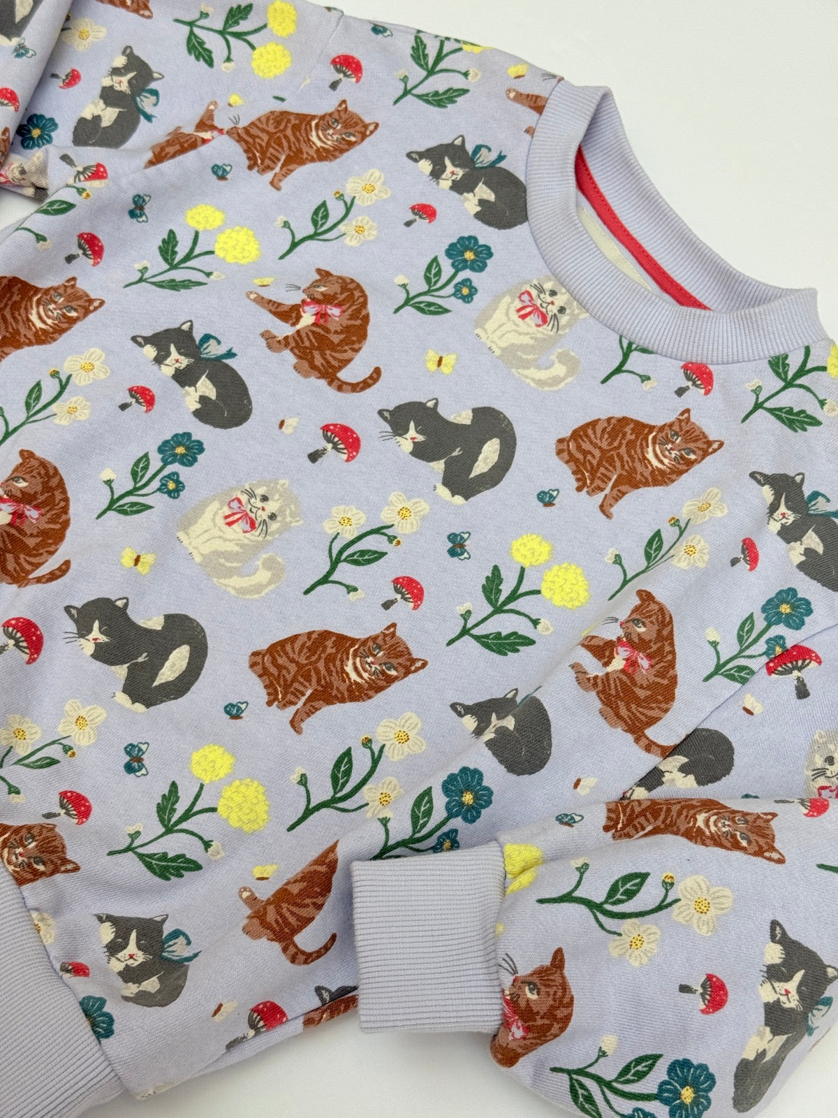 Mini Boden Cat Floral Sweatshirt Size 5-6Y