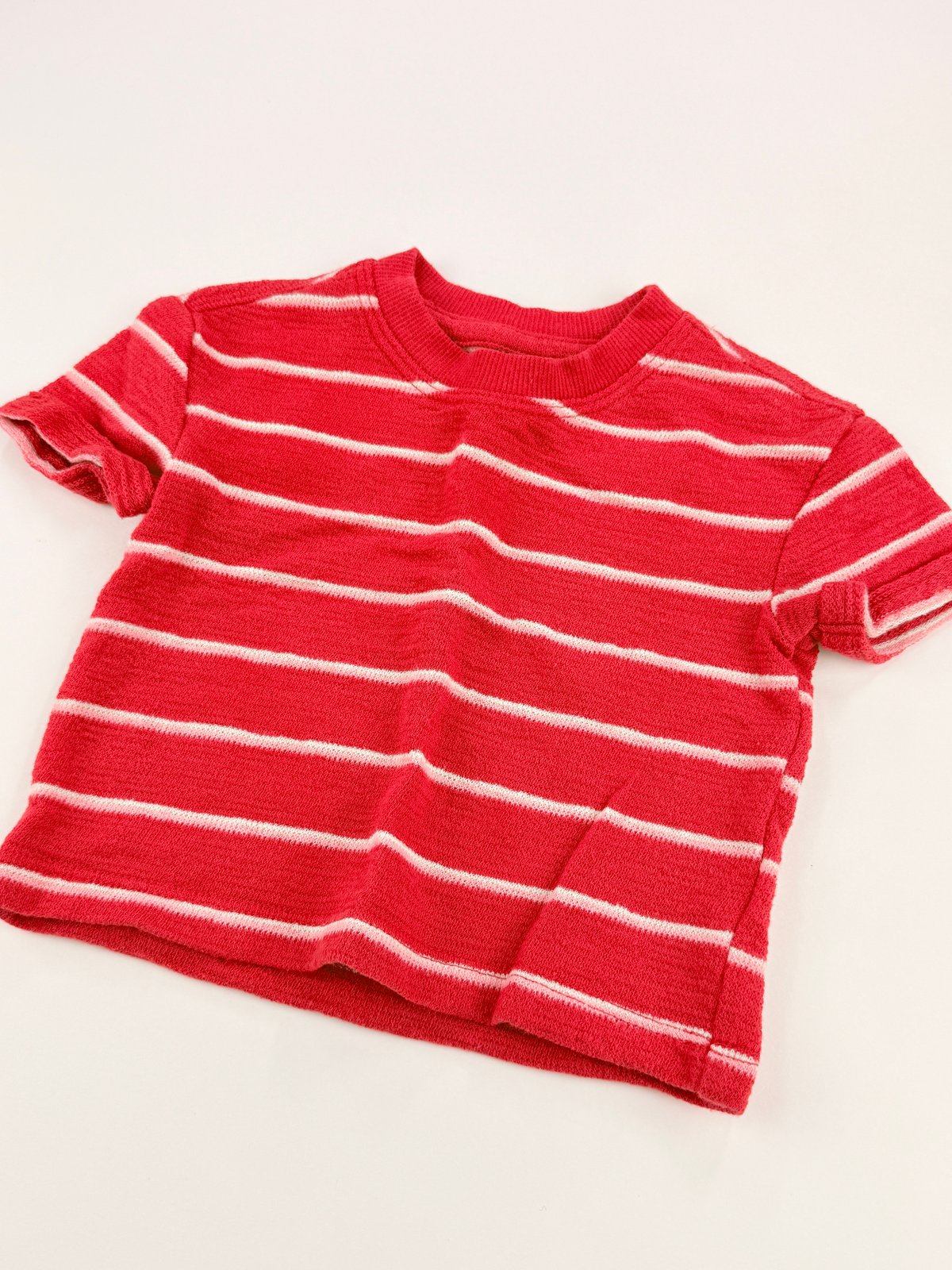 Old Navy Red Striped T-Shirt 0-3M