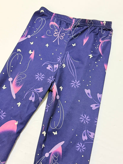 Purple Butterfly Print Leggings Size 8