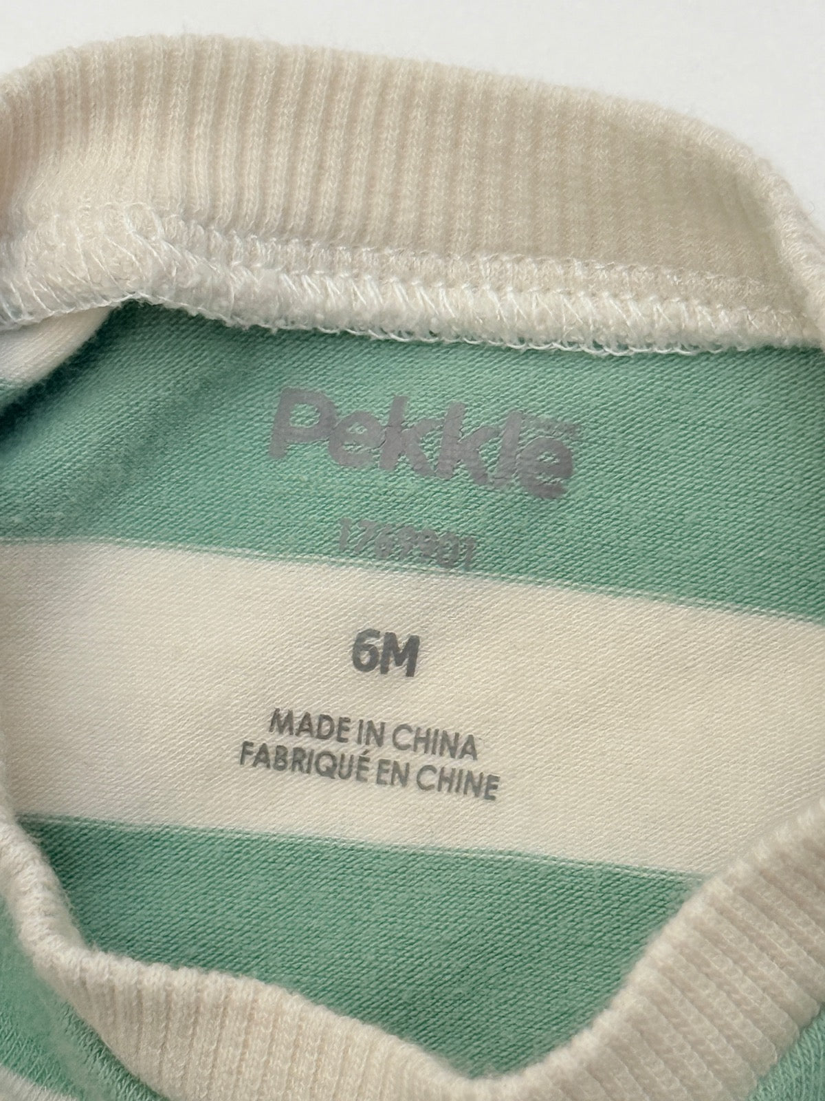 Pekkle Green Striped T-Shirt 6M