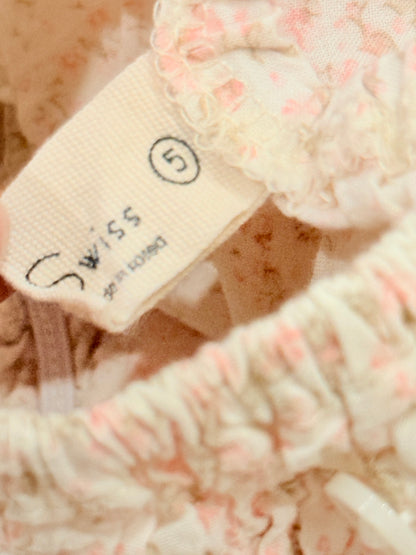 B.Be Pink Floral Smocked Puff Sleeve Top 3t
