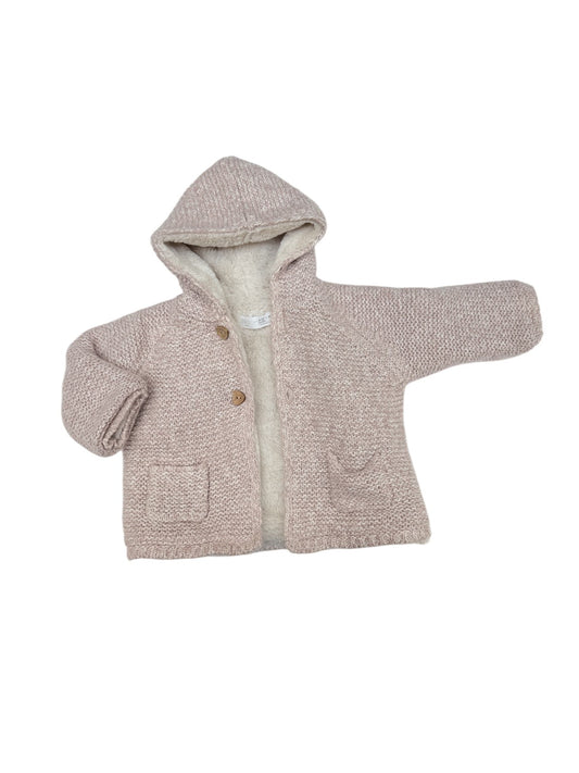 Zara Knit Fleece Lined Hooded Jacket 9-12M