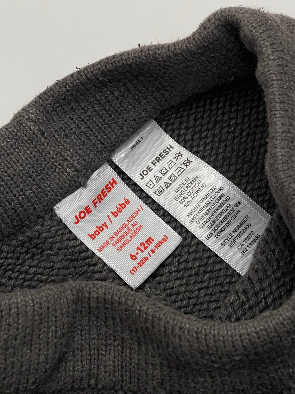 Joe Fresh Gray Knit Pants 6-12M