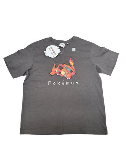 GU x Pokemon Charizard Pixel Graphic Tee Size 10-12Y