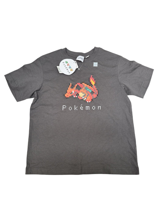 GU x Pokemon Charizard Pixel Graphic Tee Size 10-12Y