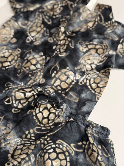 Ocean Blue Apparel Sea Turtle Batik Shirt Shorts Set S 2/3Y