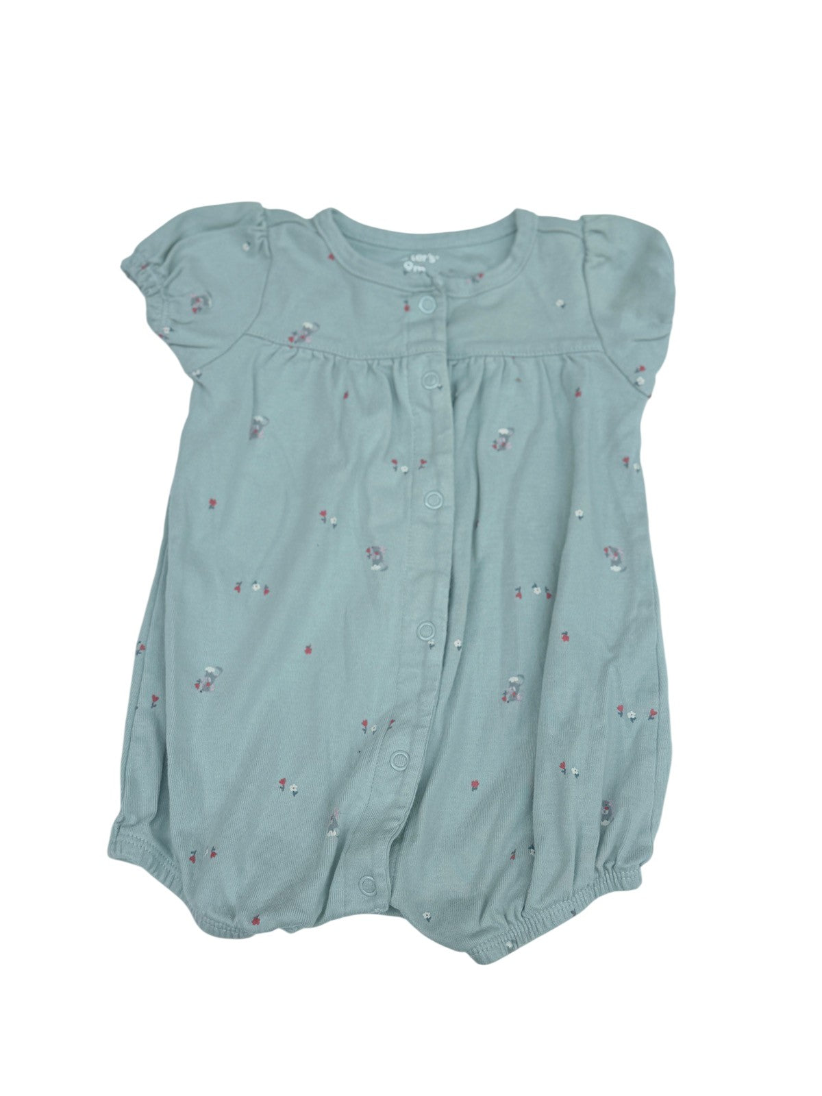 Carter's Mint Floral Romper 9M