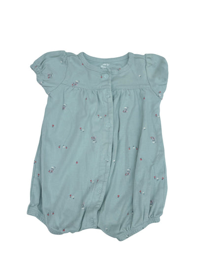 Carter's Mint Floral Romper 9M