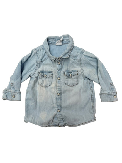 H&M Denim Chambray Snap Shirt 4-6M