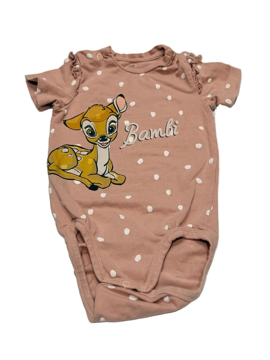 H&M Disney Bambi Pink Polka Dot Romper 6-9m