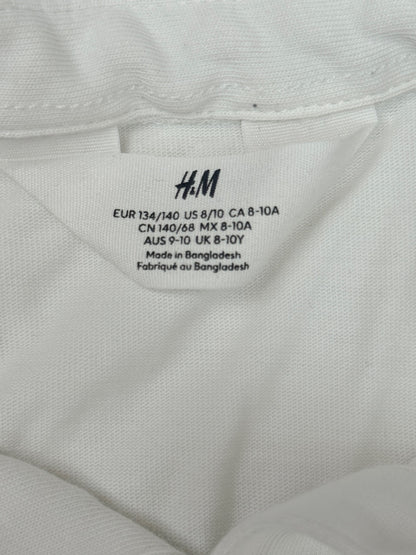 H&M Gray White Stripe Rugby Polo Size 8-10