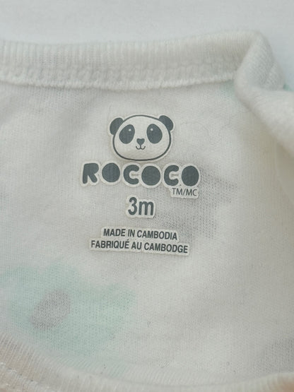 Rococo Elephant Print Bodysuit 3M