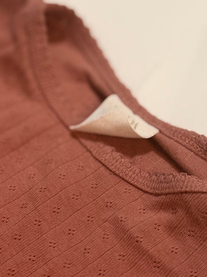Zara Pointelle Long Sleeve Top Size 9