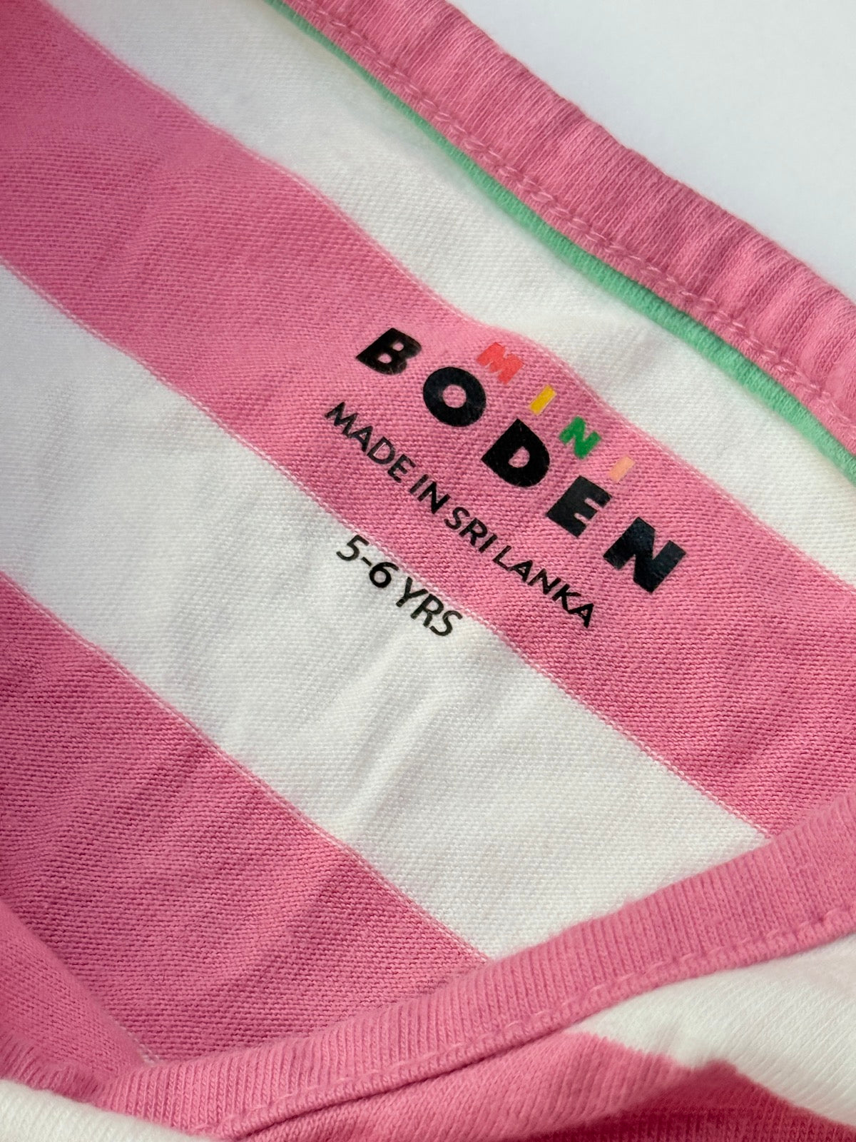 Mini Boden Floral Turtle Stripe T-Shirt 5-6Y