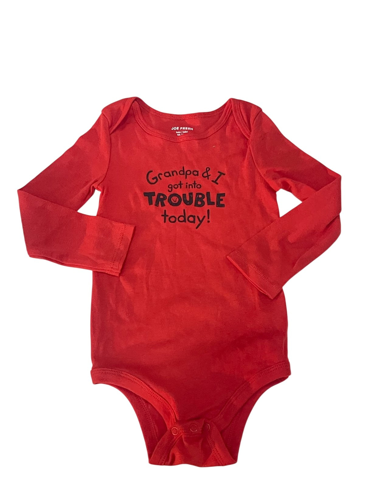 Joe Fresh Grandpa & I Red Bodysuit 18-24M