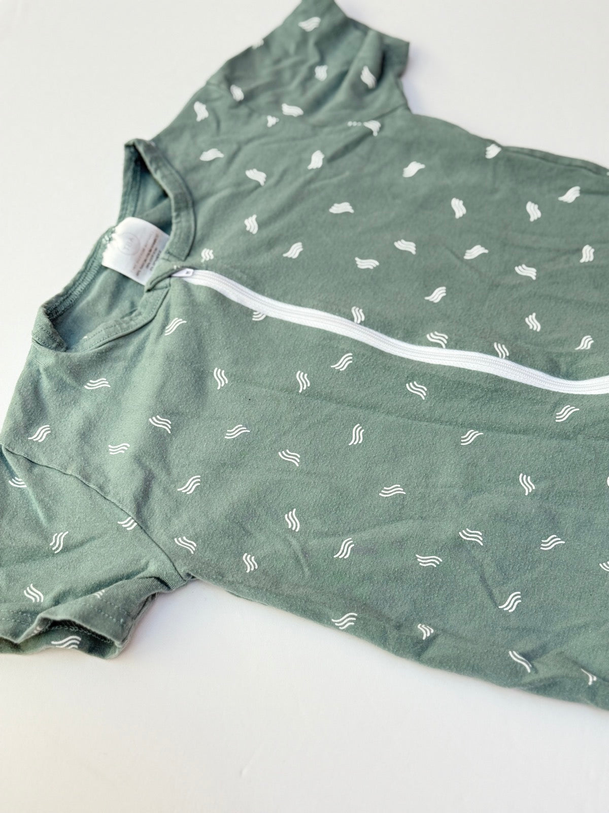 Tiny Button Apparel Green Wave Romper 1/2T