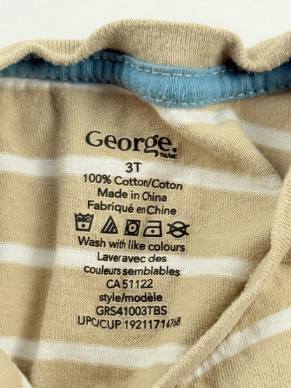 George Beige Striped T-Shirt 3T