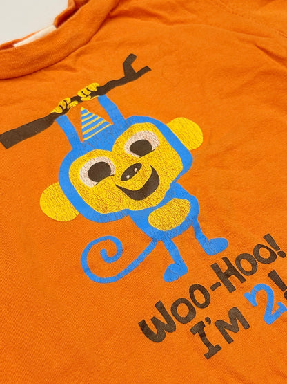 Woo-Hoo I'm 2 Monkey Birthday Tee 2T