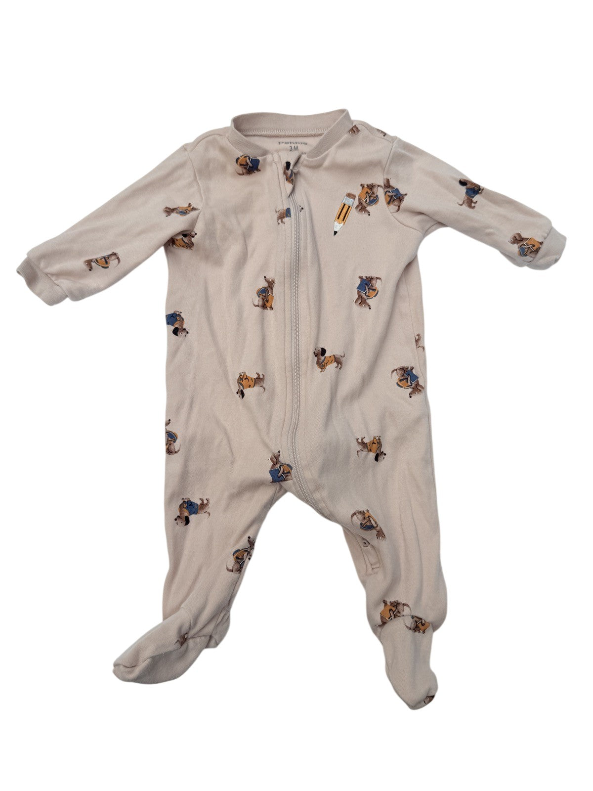 Pekkle Dachshund Print Footed Sleeper 3M