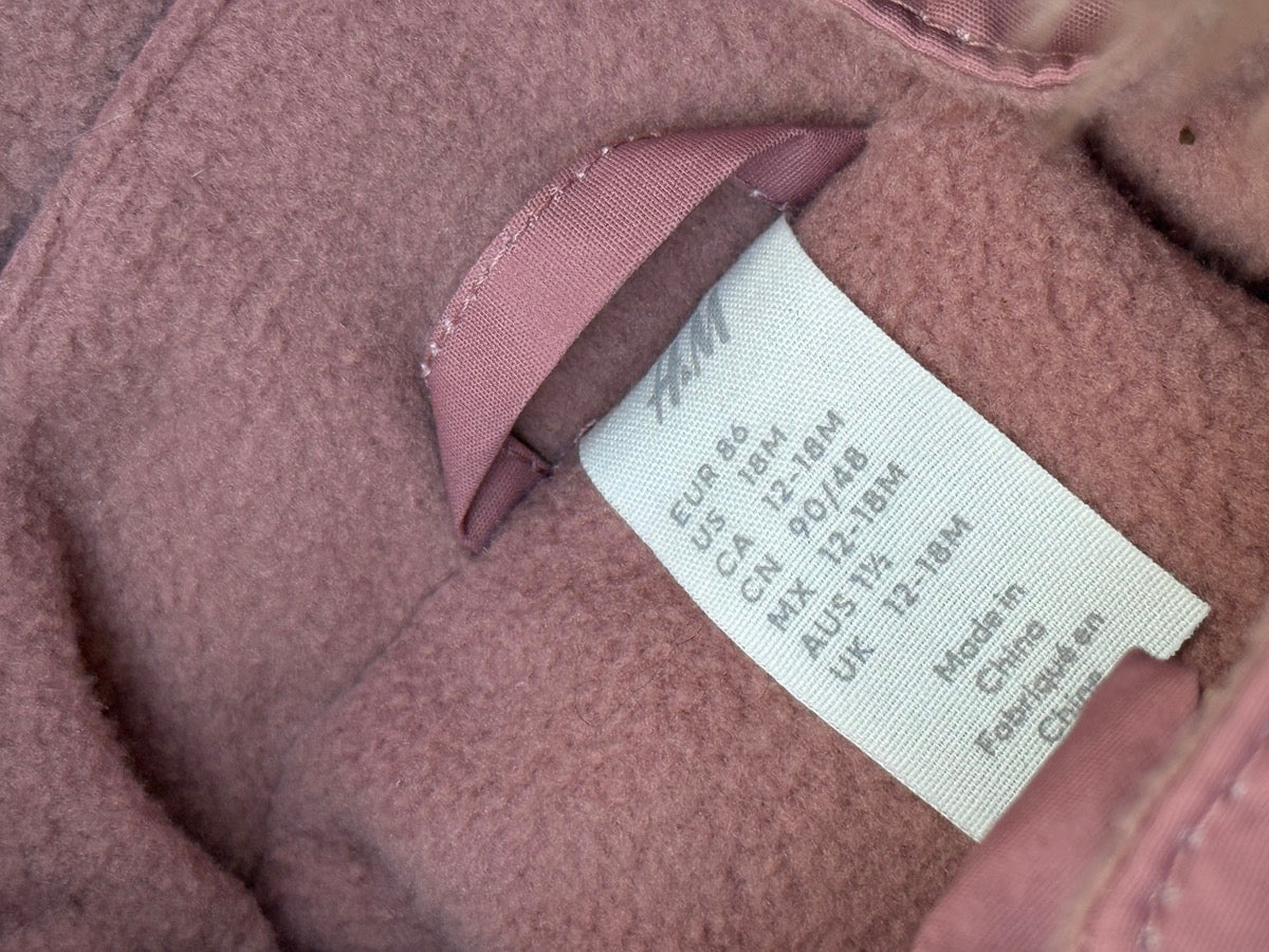 H&M Pink Snowsuit One-Piece 12-18M