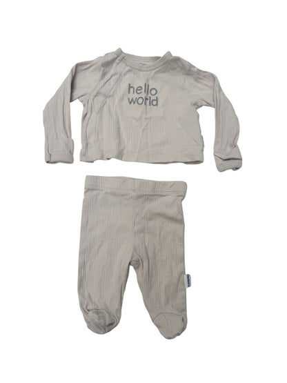 Gerber Hello World Footed Pants Set Newborn