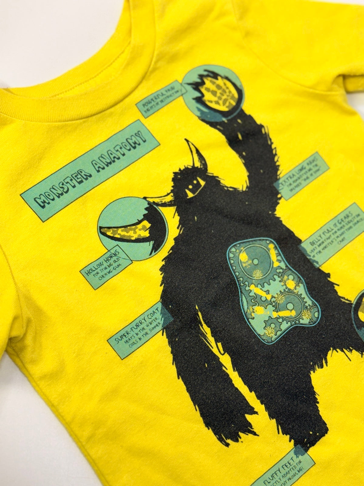 Gap Yellow Monster Anatomy T-Shirt 12-18m