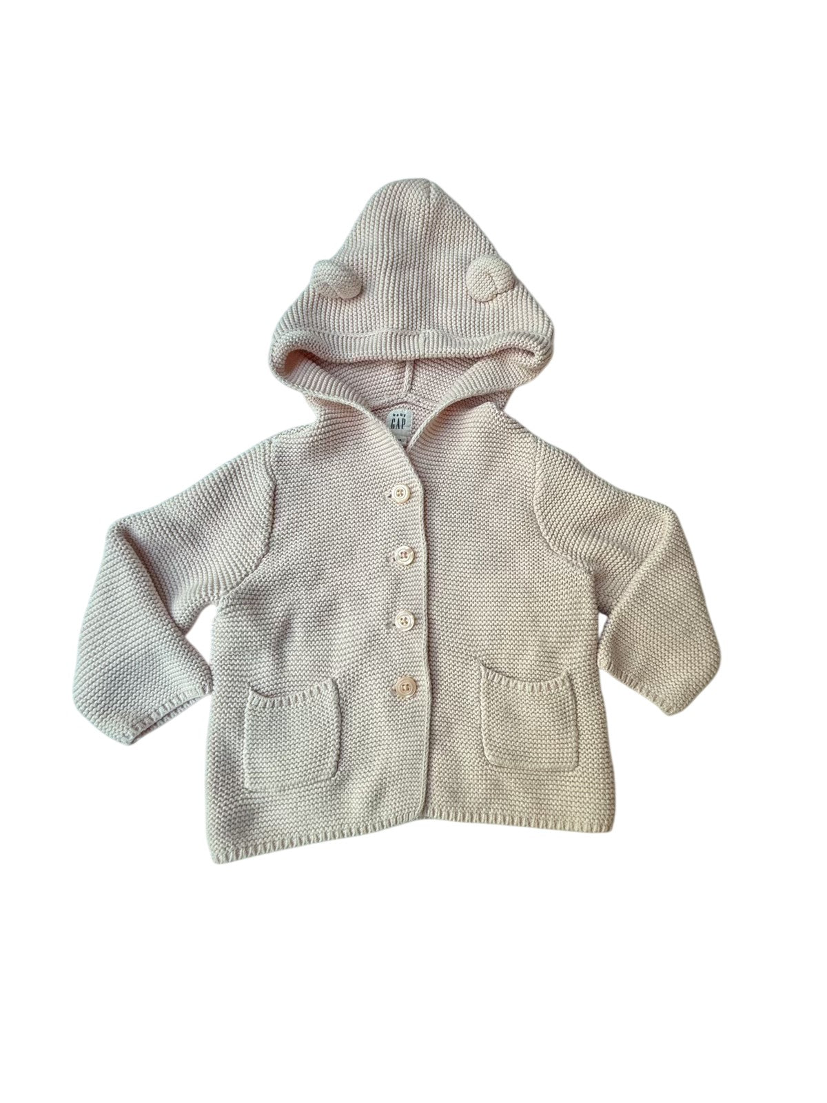 Baby Gap Pink Knit Hooded Cardigan 12-18m