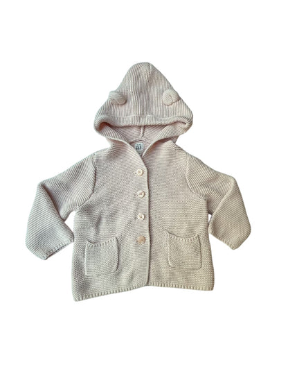 Baby Gap Pink Knit Hooded Cardigan 12-18m