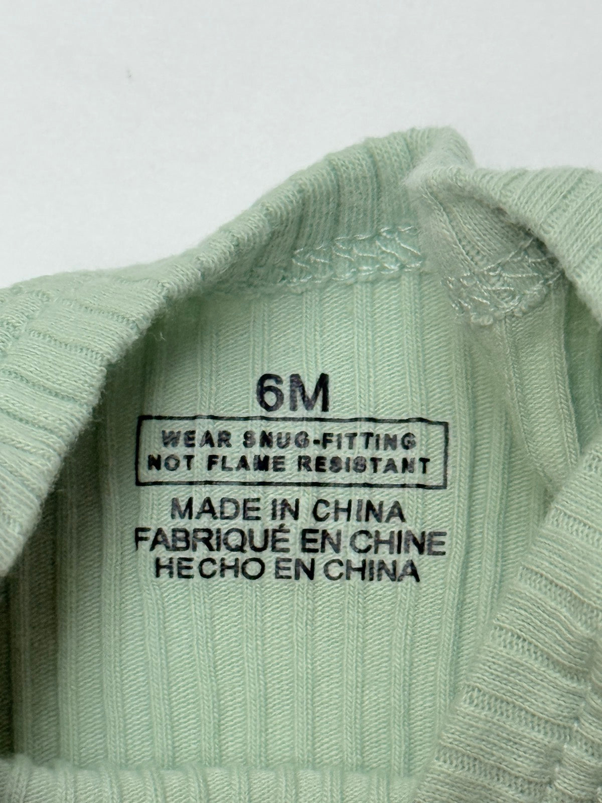 Green Ribbed Bodysuit 6M