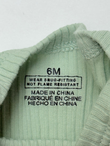 Green Ribbed Bodysuit 6M