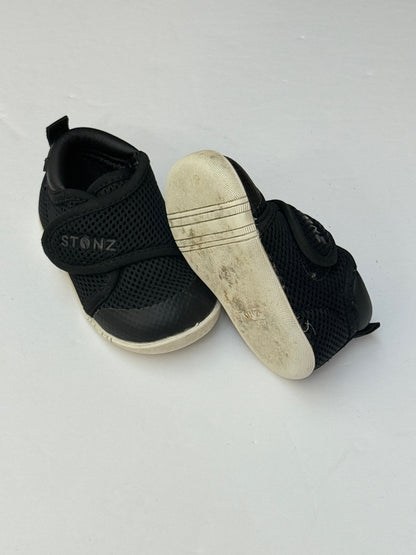 Stonz Black Mesh Sneakers 6-12M