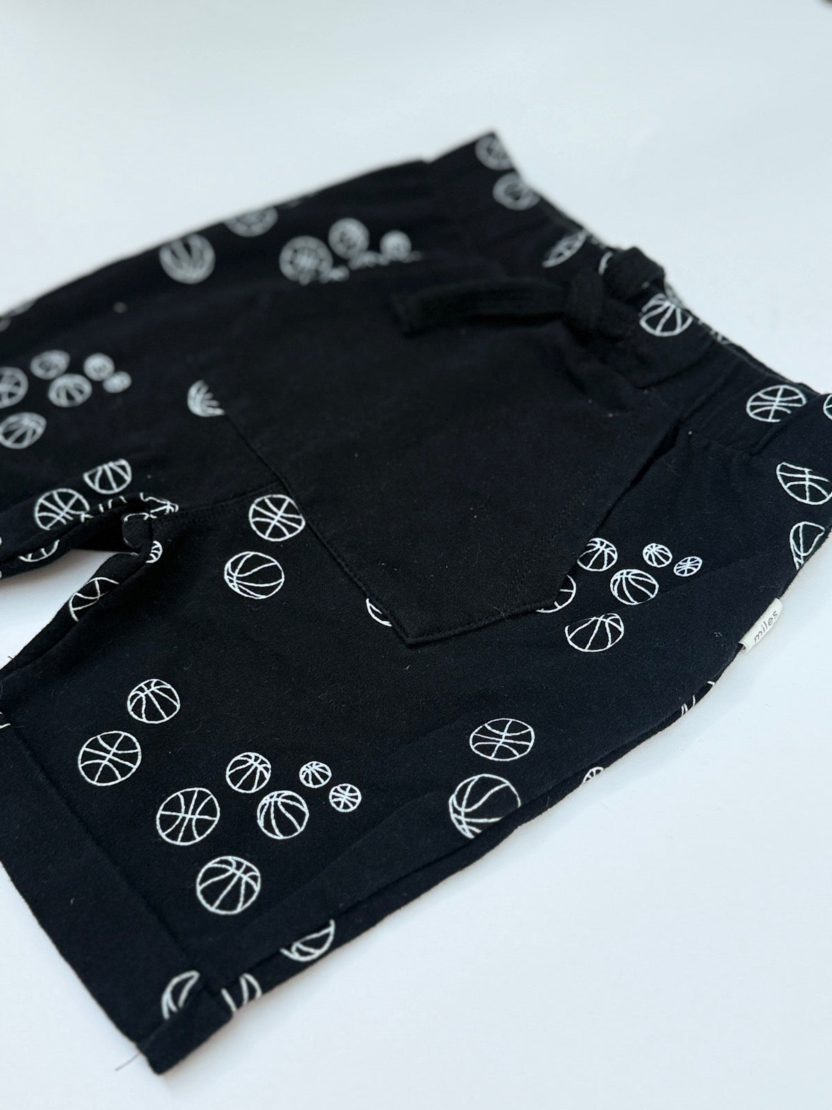 Miles Basketball Print Shorts Size 4